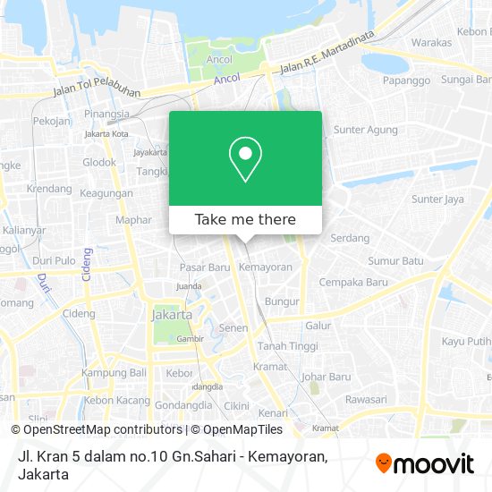 Jl. Kran 5 dalam no.10 Gn.Sahari - Kemayoran map