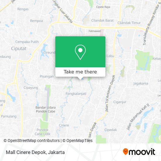 Mall Cinere Depok map