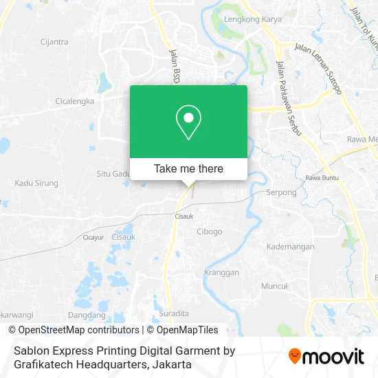 Sablon Express Printing Digital Garment by Grafikatech Headquarters map