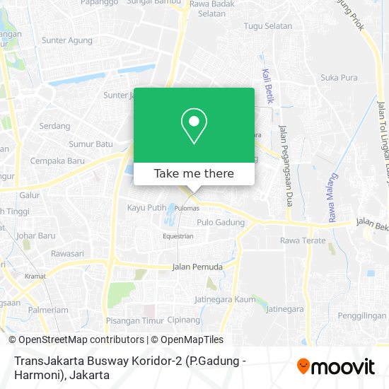 TransJakarta Busway Koridor-2 (P.Gadung - Harmoni) map