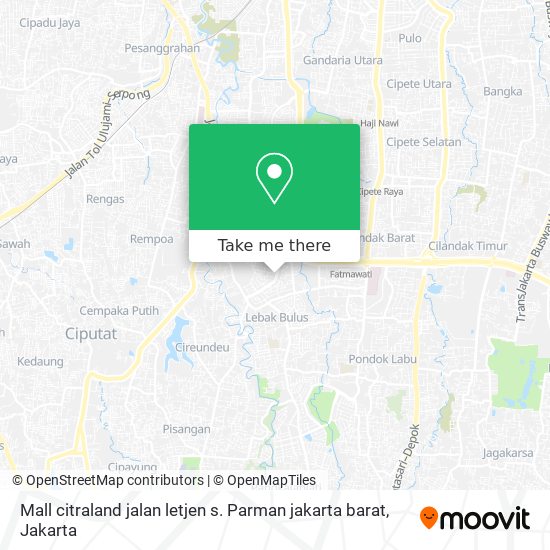 Mall citraland jalan letjen s. Parman jakarta barat map