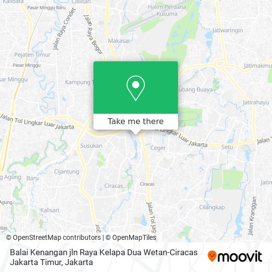 Balai Kenangan jln Raya Kelapa Dua Wetan-Ciracas Jakarta Timur map