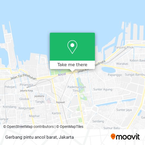 Gerbang pintu  ancol barat map