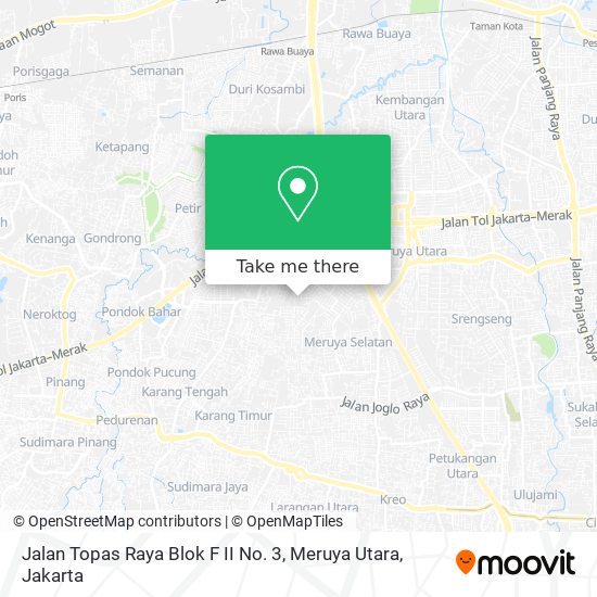 Jalan Topas Raya Blok F II No. 3, Meruya Utara map