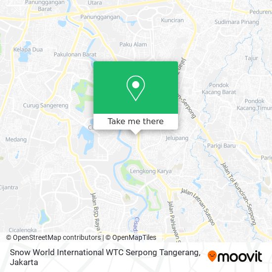 Snow World International WTC Serpong Tangerang map