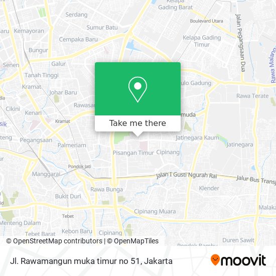 Jl. Rawamangun muka timur no 51 map