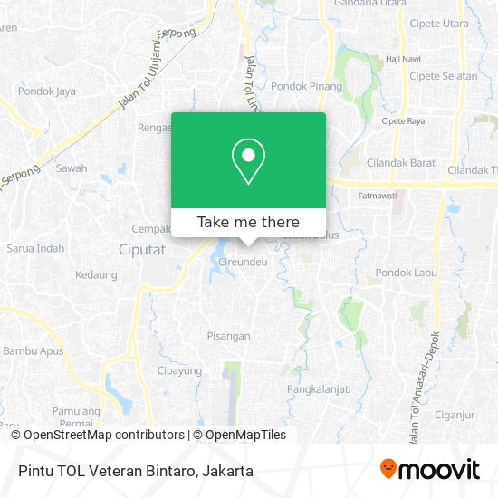 Pintu TOL Veteran Bintaro map