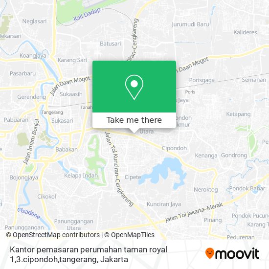 Kantor pemasaran perumahan taman royal 1,3.cipondoh,tangerang map