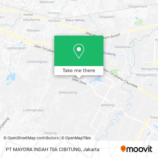 PT MAYORA INDAH Tbk  CIBITUNG map