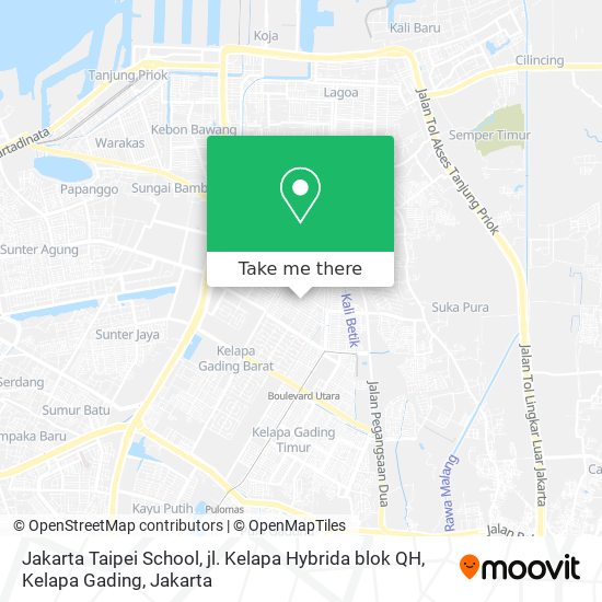 Jakarta Taipei School, jl. Kelapa Hybrida blok QH, Kelapa Gading map