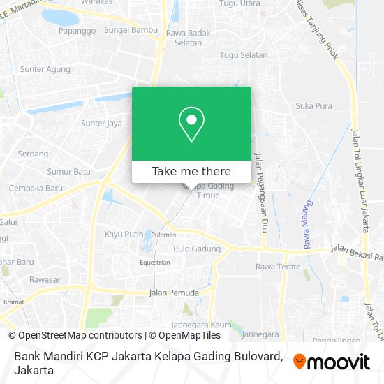 Bank Mandiri KCP Jakarta Kelapa Gading Bulovard map