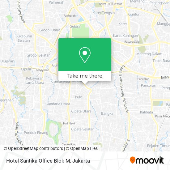 Hotel Santika Office Blok M map