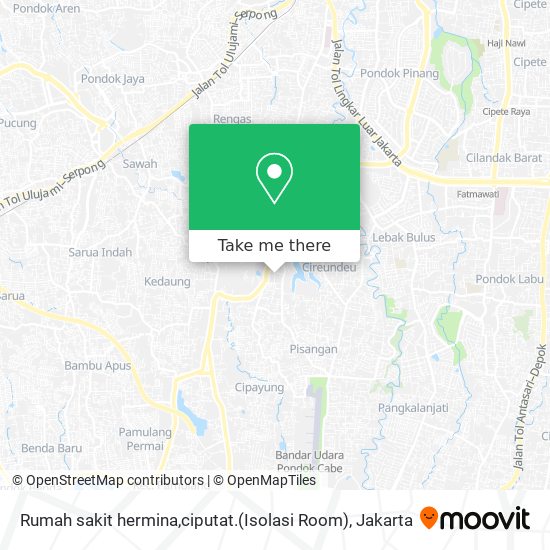 Rumah sakit hermina,ciputat.(Isolasi Room) map