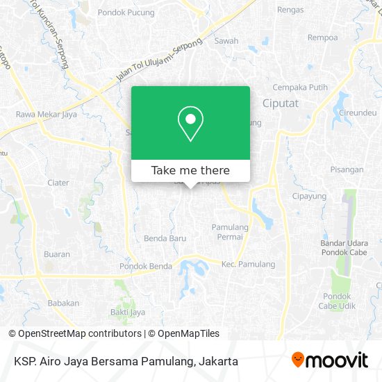 KSP. Airo Jaya Bersama Pamulang map