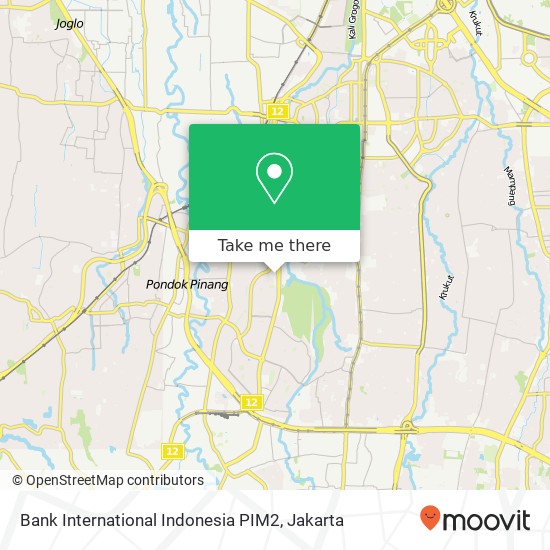 Bank International Indonesia PIM2 map