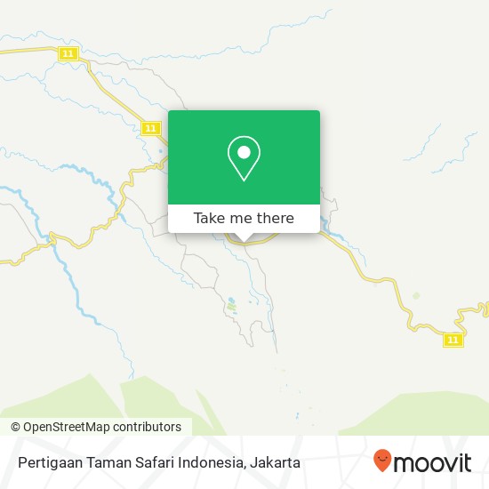 Pertigaan Taman Safari Indonesia map
