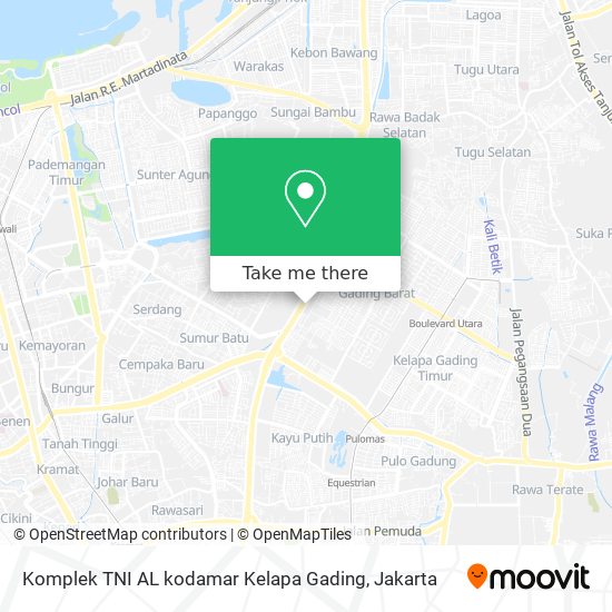 Komplek TNI AL kodamar Kelapa Gading map