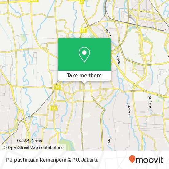 Perpustakaan Kemenpera & PU map