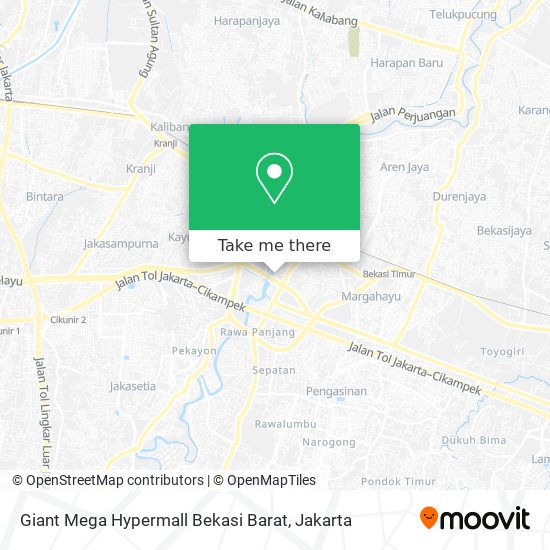 Giant Mega Hypermall Bekasi Barat map