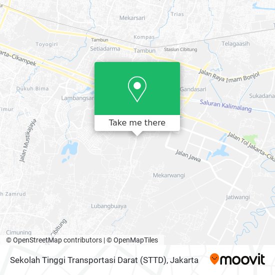 Sekolah Tinggi Transportasi Darat (STTD) map