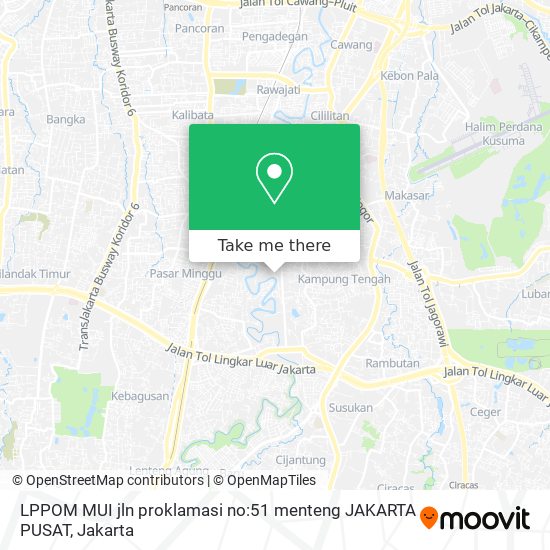 LPPOM MUI jln proklamasi no:51 menteng JAKARTA PUSAT map