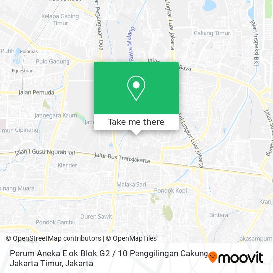 Perum Aneka Elok Blok G2 / 10 Penggilingan Cakung Jakarta Timur map