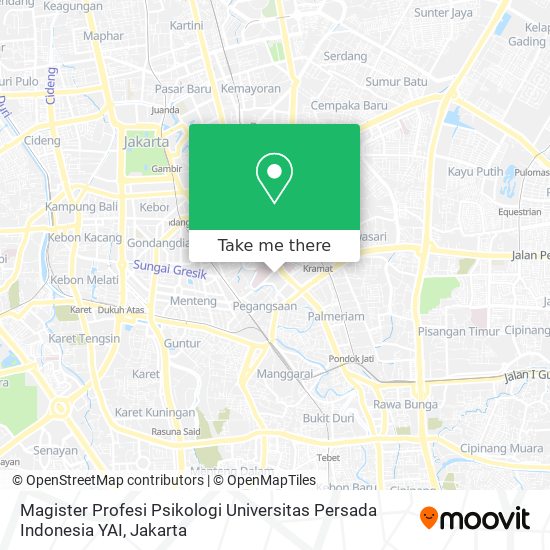 Magister Profesi Psikologi Universitas Persada Indonesia YAI map