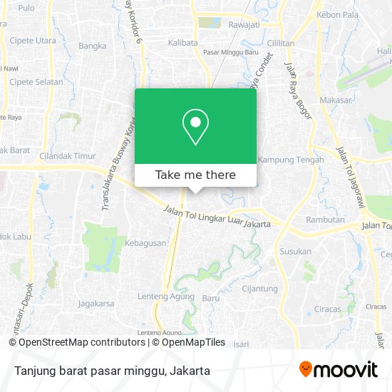 Tanjung barat pasar minggu map