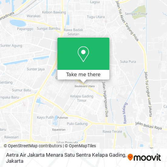 Aetra Air Jakarta Menara Satu Sentra Kelapa Gading map