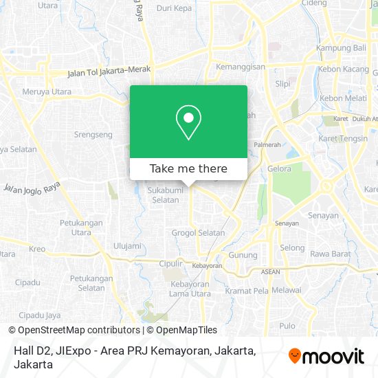 Hall D2, JIExpo -  Area PRJ Kemayoran, Jakarta map