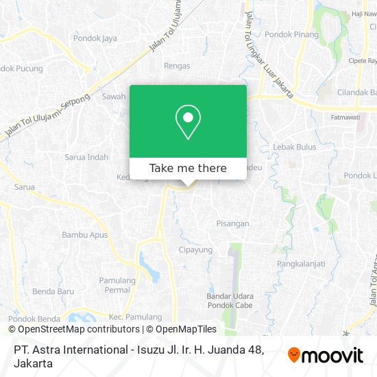 PT. Astra International - Isuzu Jl. Ir. H. Juanda 48 map