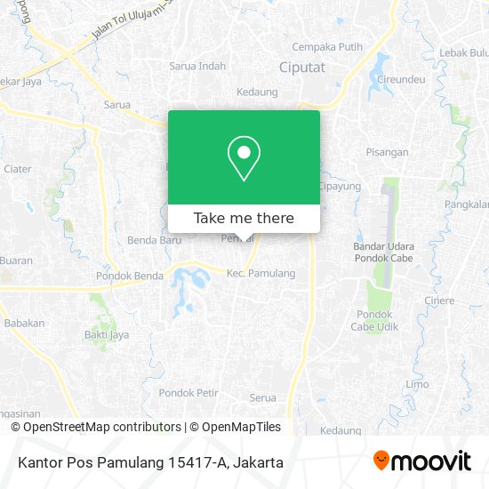 Kantor Pos Pamulang 15417-A map