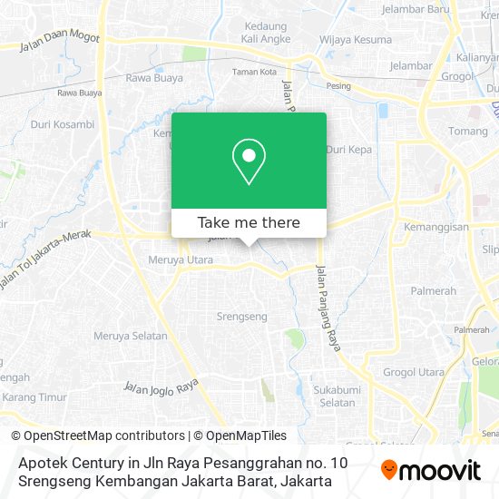 Apotek Century in Jln Raya Pesanggrahan no. 10 Srengseng Kembangan Jakarta Barat map