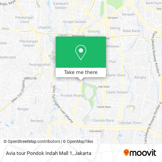 Avia tour Pondok Indah Mall 1 map