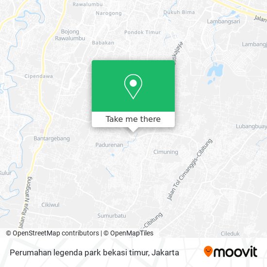 Perumahan legenda park bekasi timur map