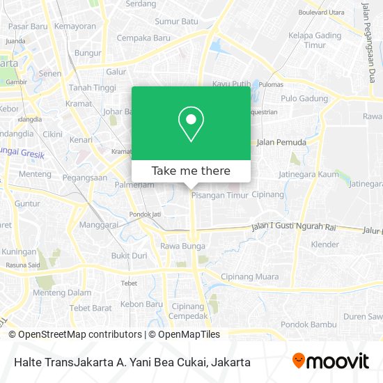 Halte TransJakarta A. Yani Bea Cukai map