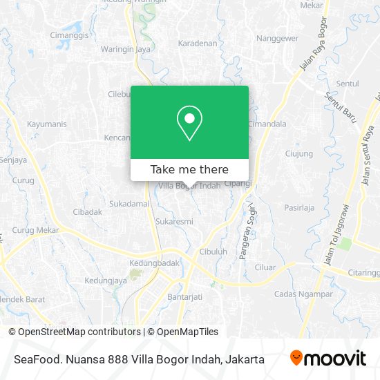 SeaFood. Nuansa 888 Villa Bogor Indah map