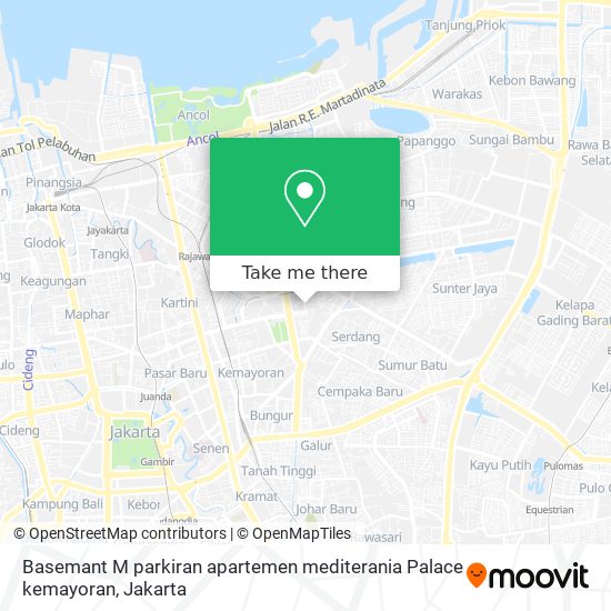 Basemant M parkiran apartemen mediterania Palace kemayoran map