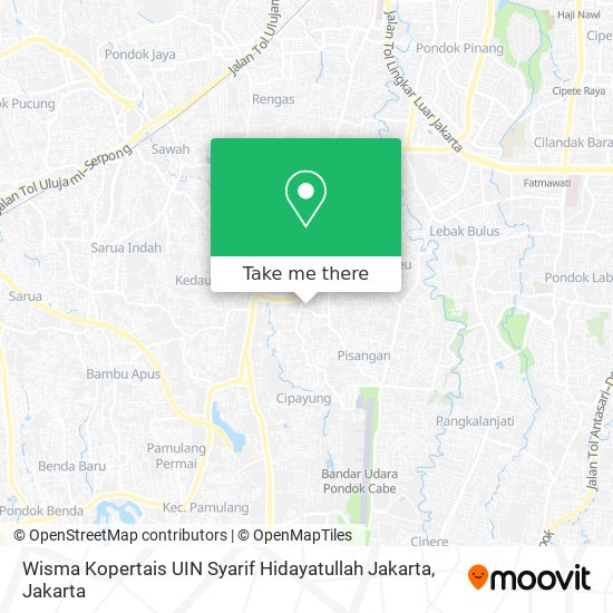Wisma Kopertais UIN Syarif Hidayatullah Jakarta map