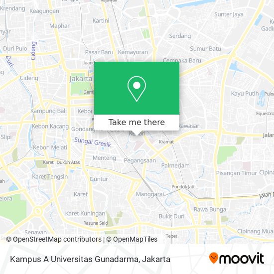 Kampus A Universitas Gunadarma map