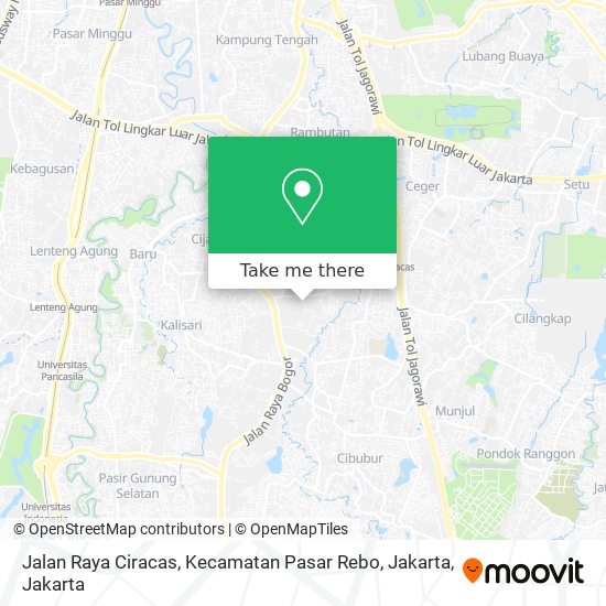 Jalan Raya Ciracas, Kecamatan Pasar Rebo, Jakarta map