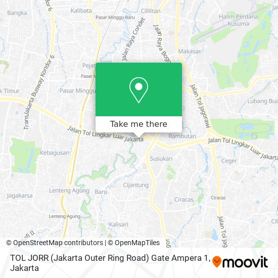 TOL JORR (Jakarta Outer Ring Road) Gate Ampera 1 map