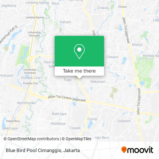 Blue Bird Pool Cimanggis map