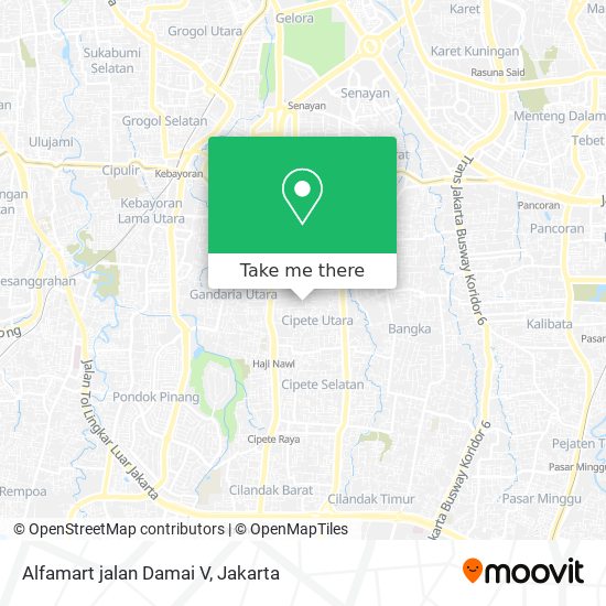 Alfamart jalan Damai V map