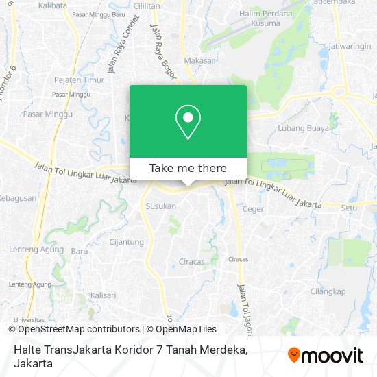 Halte TransJakarta Koridor 7 Tanah Merdeka map