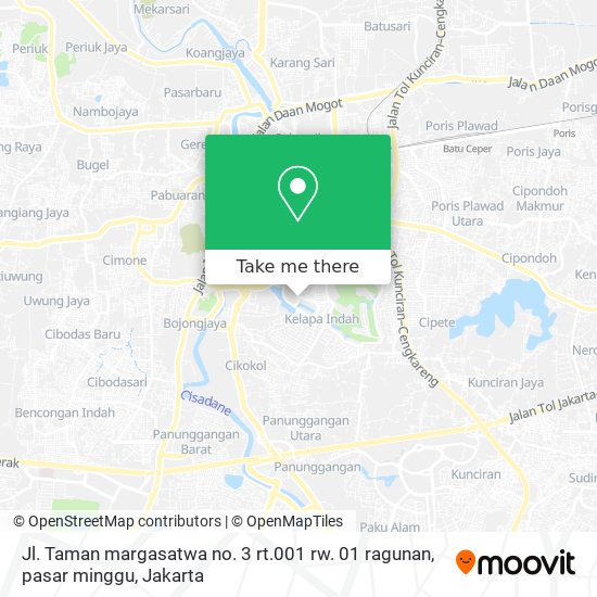 Jl. Taman margasatwa no. 3 rt.001 rw. 01 ragunan, pasar minggu map