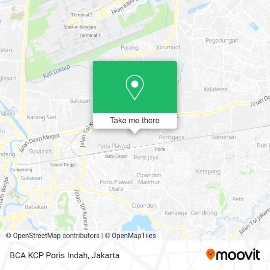 BCA KCP Poris Indah map