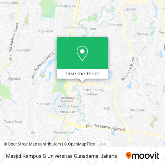 Masjid Kampus G Universitas Gunadarna map