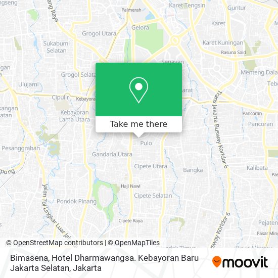 Bimasena, Hotel Dharmawangsa. Kebayoran Baru Jakarta Selatan map