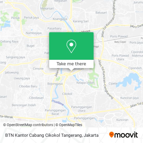 BTN Kantor Cabang Cikokol Tangerang map